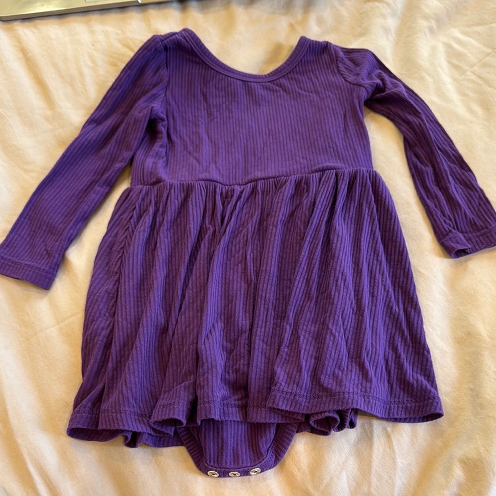 Little Sleepies Purple Kids Casual Dress